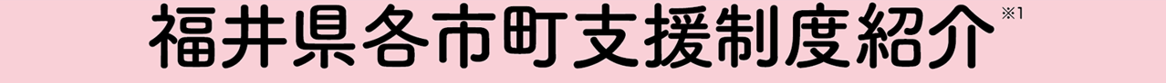 福井県各市町支援制度紹介