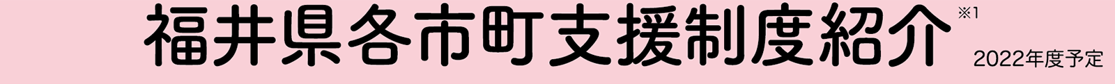 福井県各市町支援制度紹介